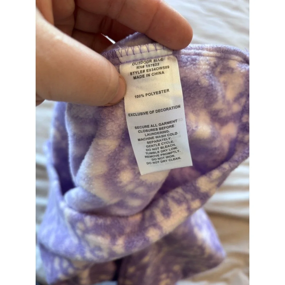Eddie Bauer Youth Lone Peak jacket inner fleece‎ violet tulip Print Kids L 14/16